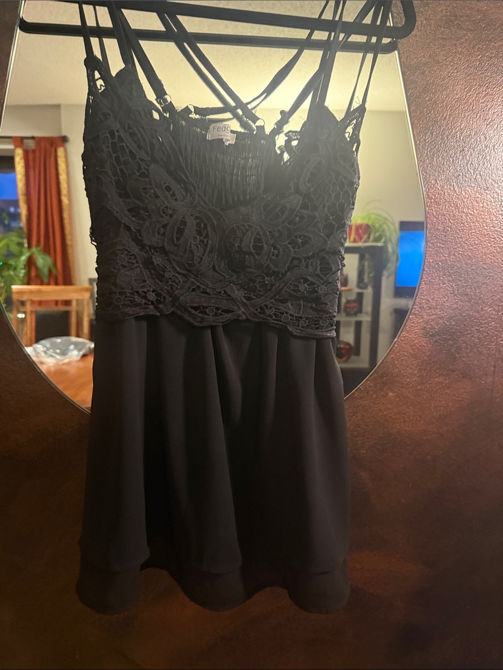 EGO Black Lace Camisole with Double Spaghetti Straps